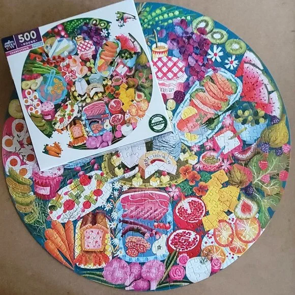 eeBoo CHARCUTERIE round Jigsaw Puzzle 500 pieces - Picture 5 of 9